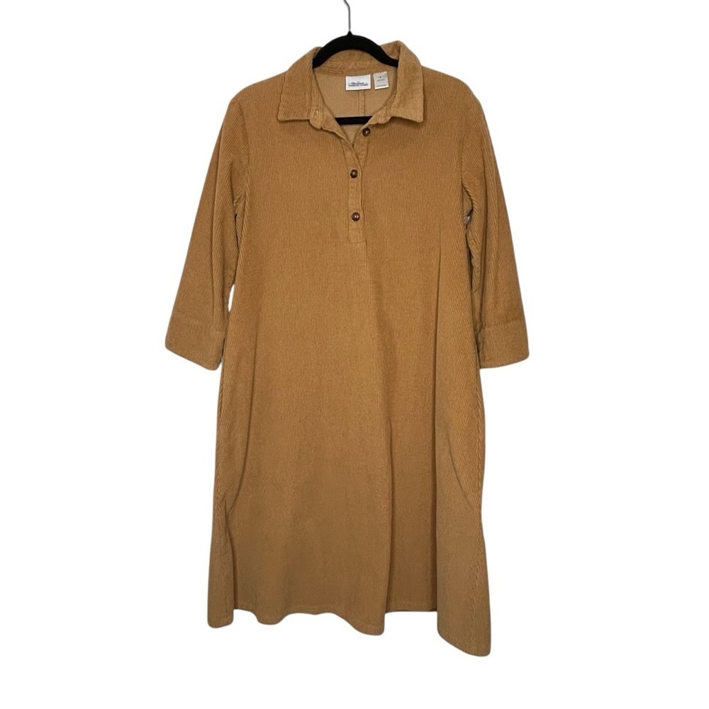The Vermont Country Store 100% Cotton Corduroy Dress in Carmel Color Sz M